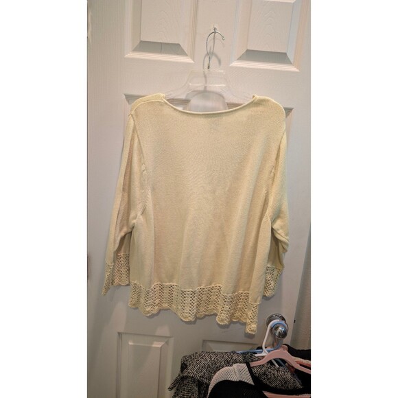 Vintage  3 Button Cardigan Sweater 3x  Light Yellow - Picture 4 of 4